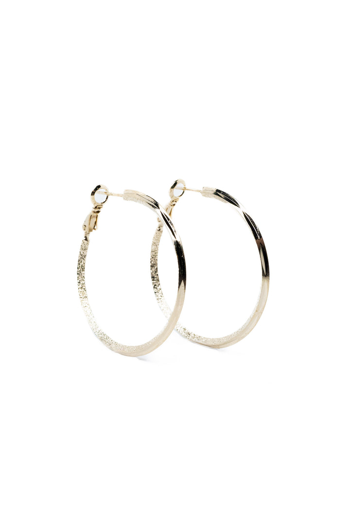 Frost Whisper Earrings - Metallic Linen