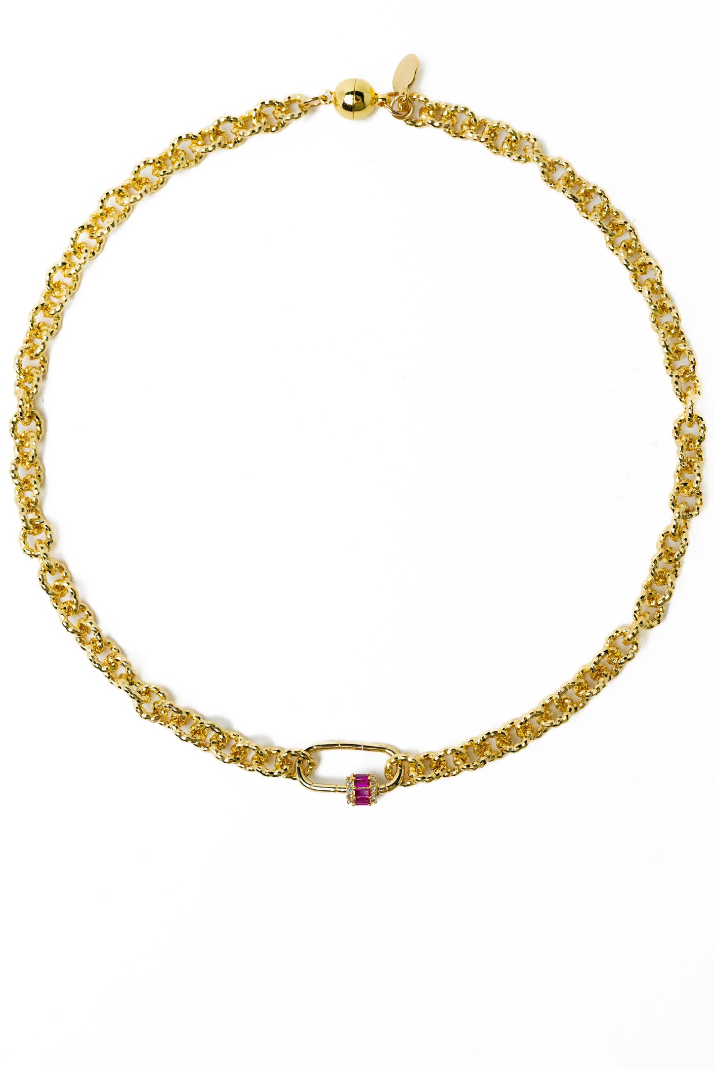 Charmed Girl Necklace - Gold Ruby