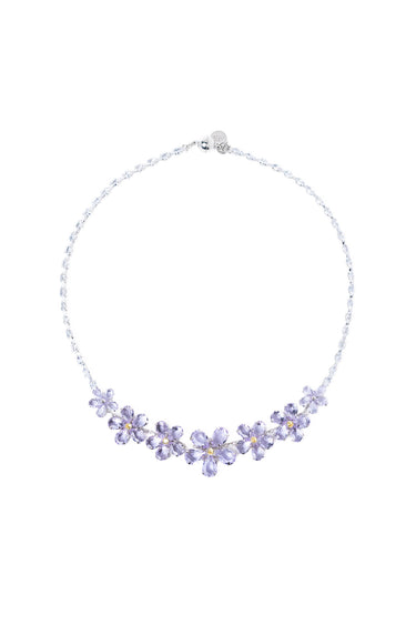 Tropical Bloom Necklace - Silver Lilac Kiss