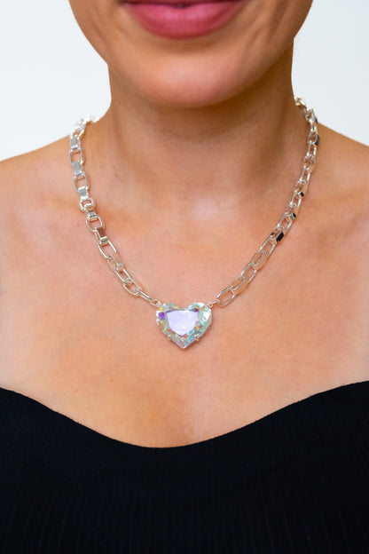 Summer Love Necklace - Liquid Metallic Pearl White