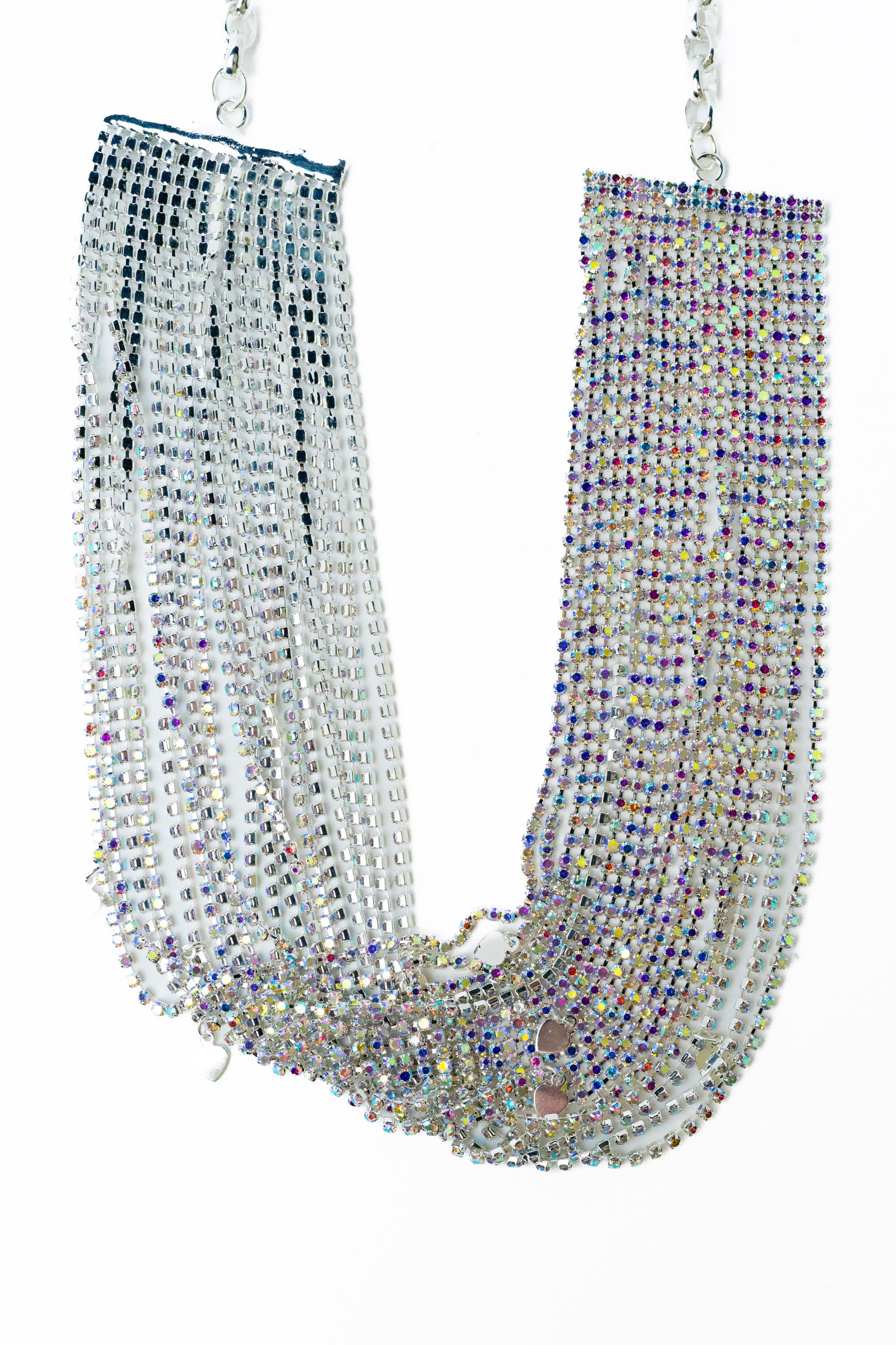 Mindy Love Necklace - Liquid Metallic Pearl White