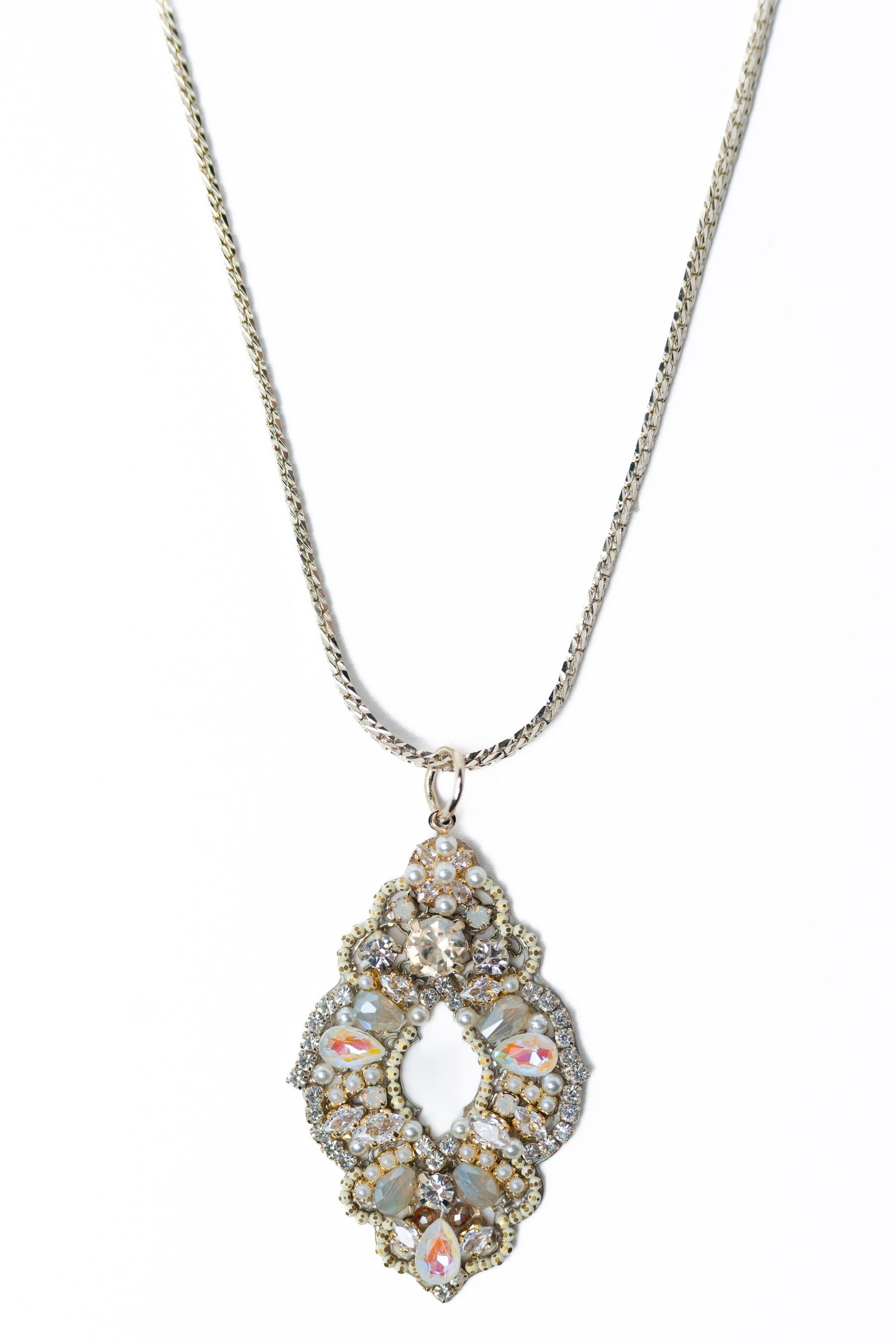 Antoinette Necklace - Metallic Linen