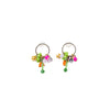 Neon Lights Earrings - Silver Fiesta