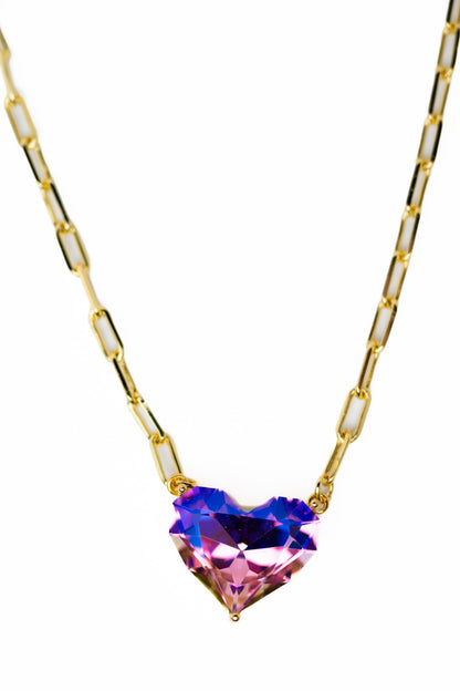 Spring Love Necklace - Gold Pink