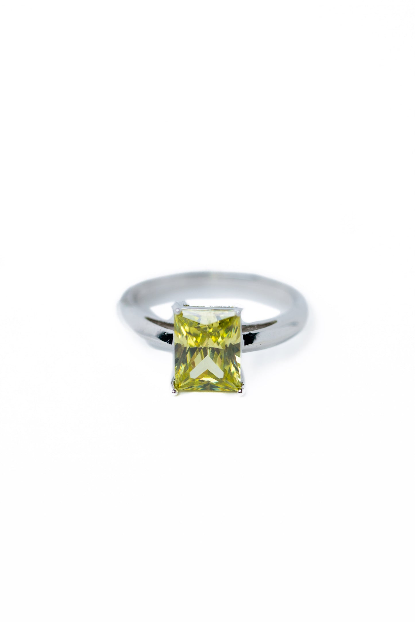 Crystal Veridian Ring - Silver Olive