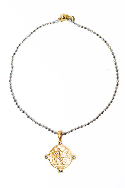 Heavenly Guard Necklace - Silver Gold