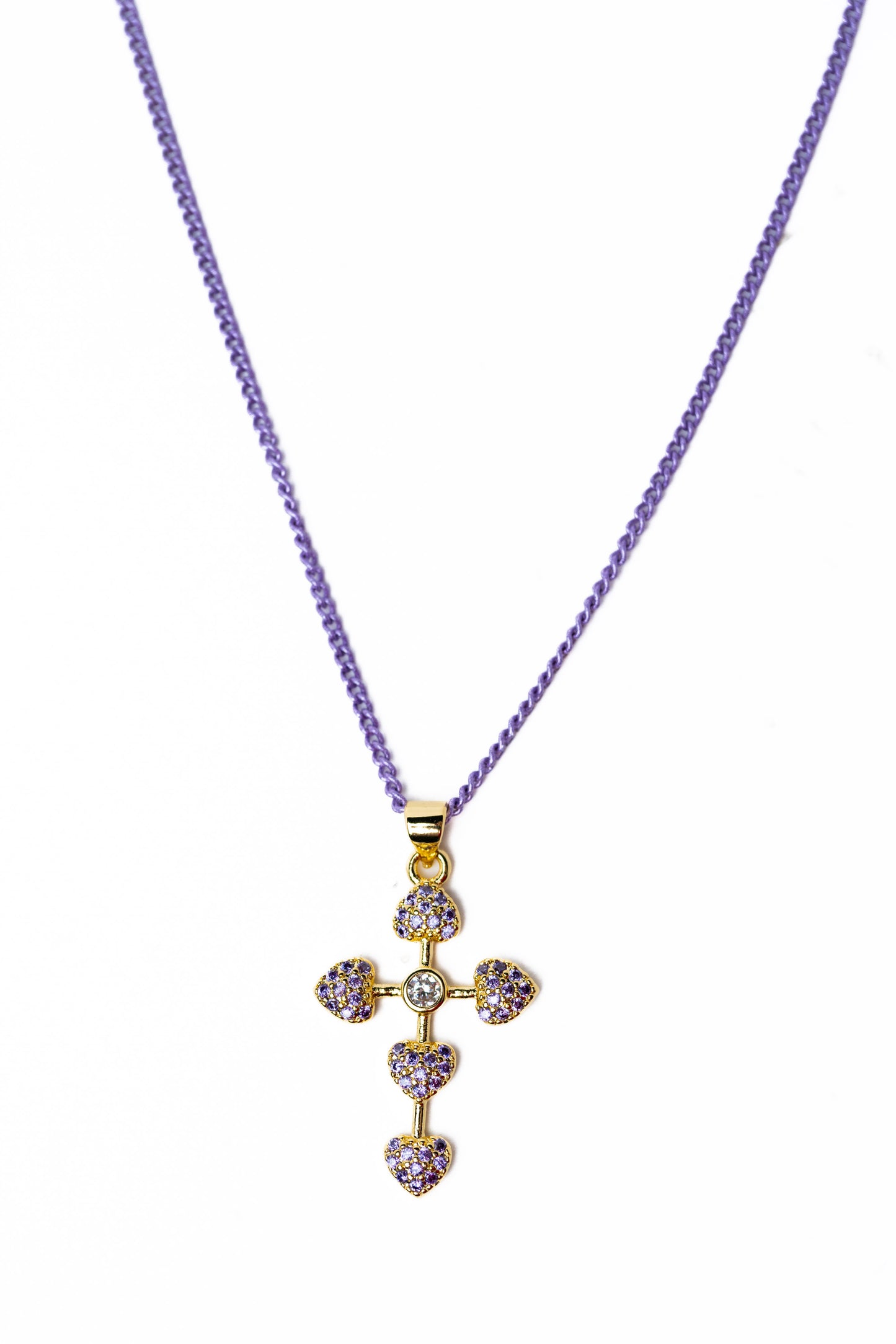 Divine Cross Necklace - Lavender