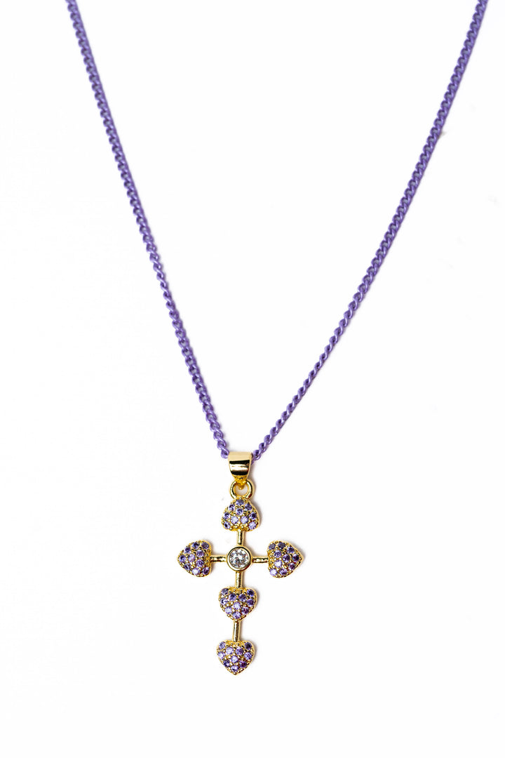 Divine Cross Necklace - Lavender