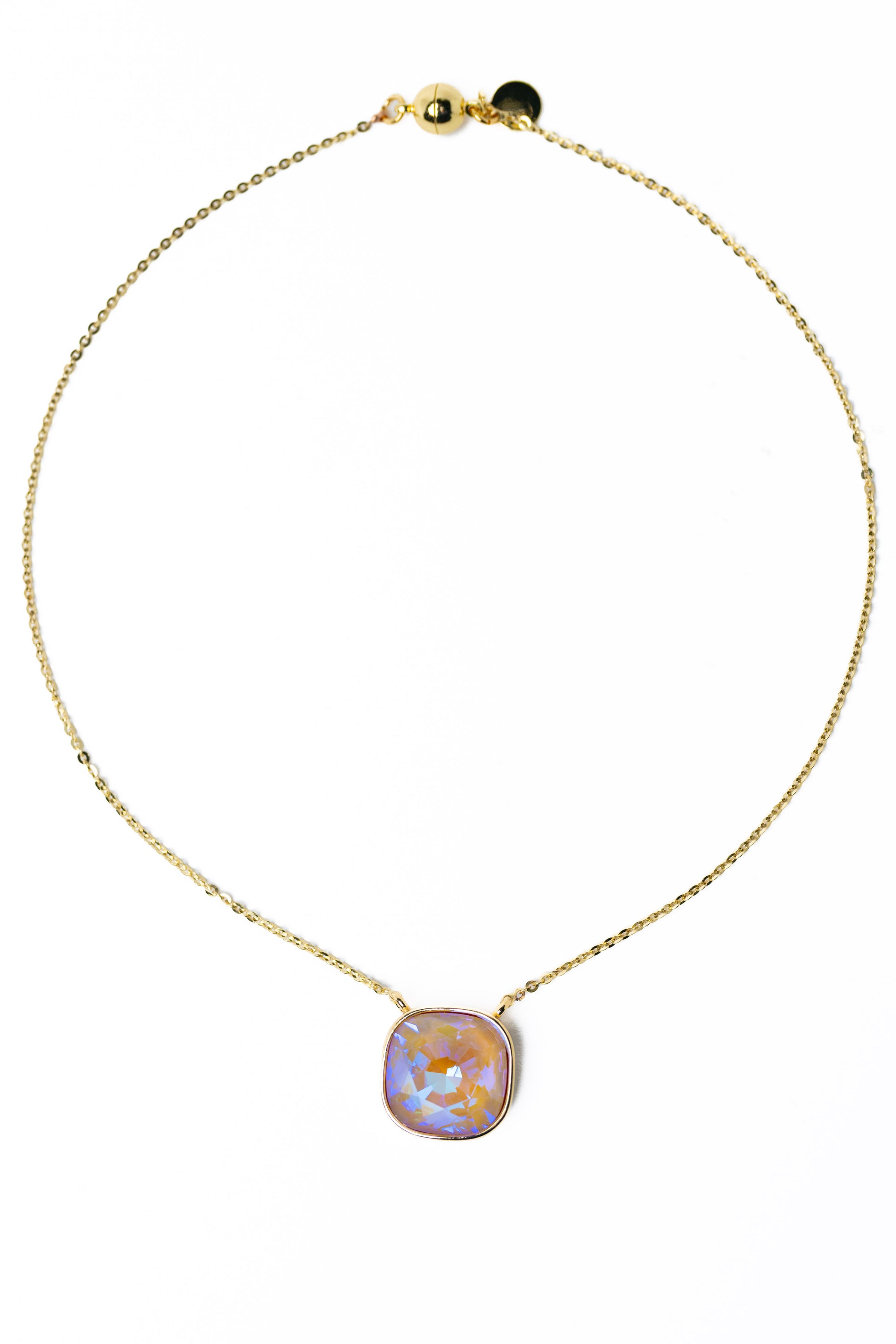 Crystal Glow Square Necklace - Fairytale