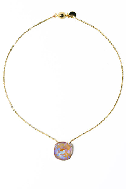 Crystal Glow Square Necklace - Fairytale