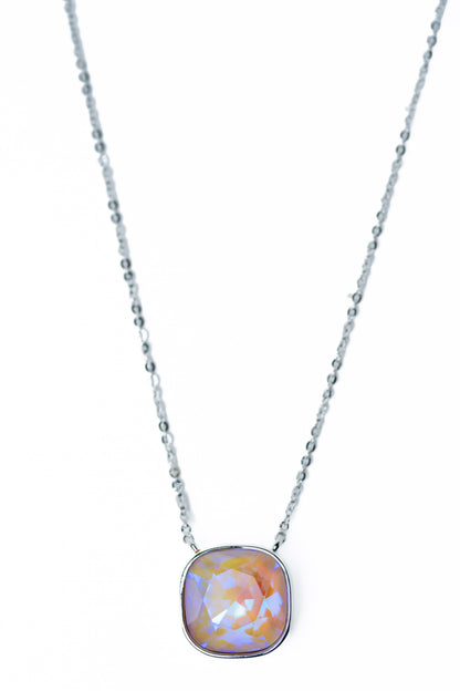 Crystal Glow Square Necklace - Fairytale