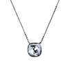 Crystal Glow Square Necklace - Gunmetal Smokey