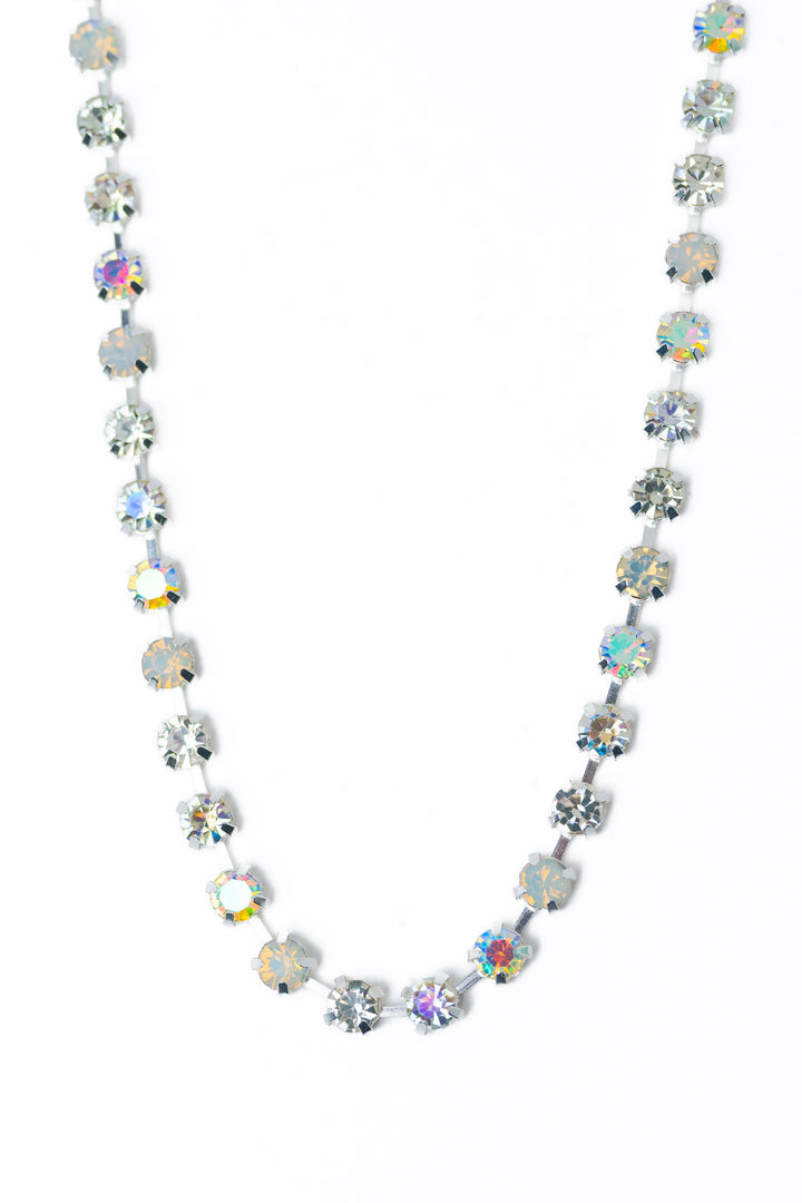 Evi Necklace - Liquid Metallic Pearl White