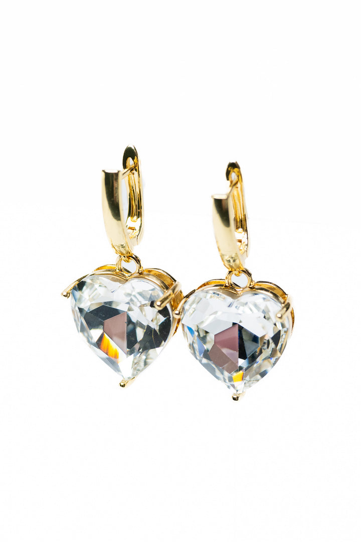 Velvet Heart Earrings - Clear