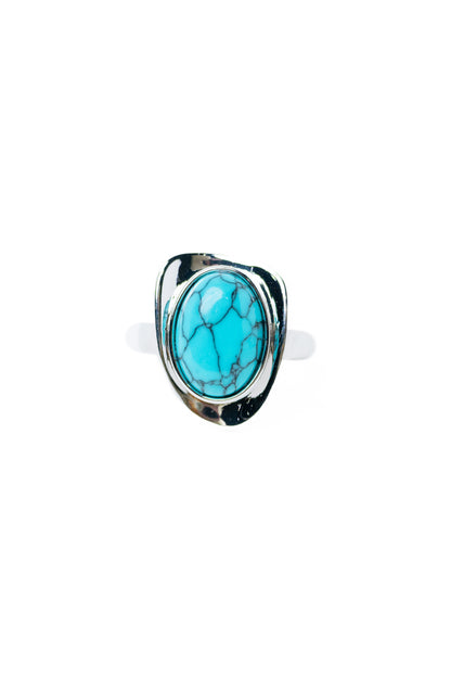 High Moon Ring - Silver Turquoise