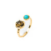 Sadie Grace Ring - Gold Cocoa Turquoise
