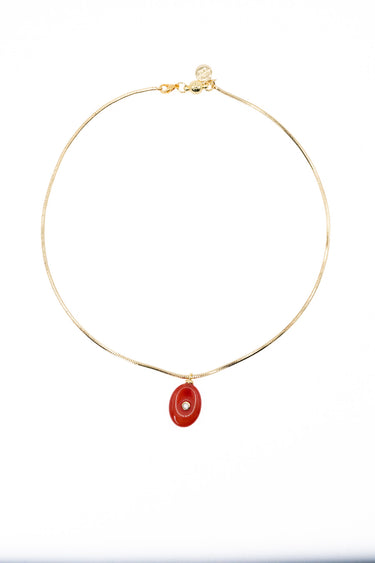 Gigi Necklace - Gold Carnellian