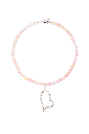 Raine Love Necklace - Liquid Metallic Pearl White Strawberry Lemonade