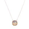 Crystal Glow Square Necklace - Metallic Coconut Linen Glow