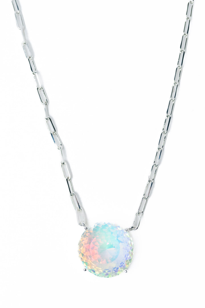 Madrid Necklace - Liquid Metallic Pearl White Snow Glow