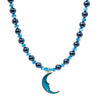Hollow Moon Necklace - Blue Moon
