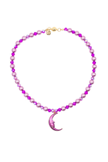 Hollow Moon Necklace - Wild Orchid