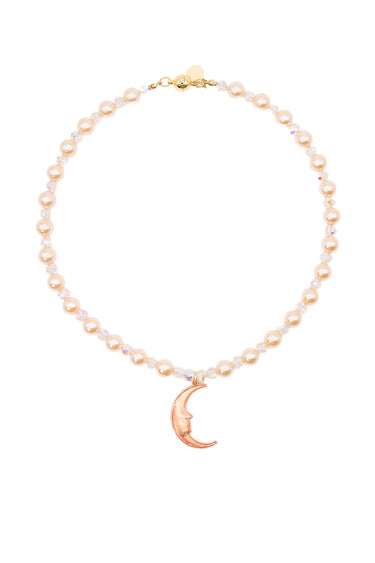 Hollow Moon Necklace - Pumpkin Spice