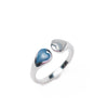 Saltwater Glow Heart Ring - Silver Night Sky