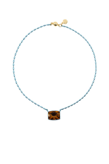 Verona Necklace - Metallic Ocean Blue Mocha