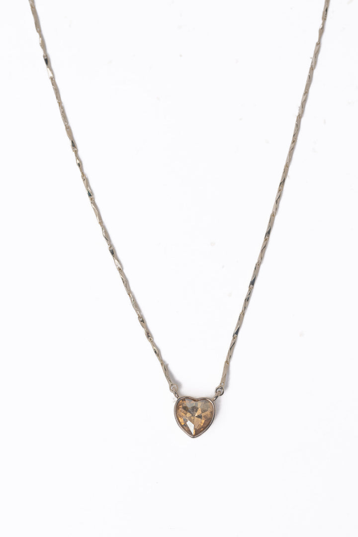 Crystal Love Necklace - Linen Champagne