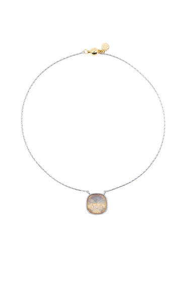 Crystal Glow Square Necklace - Air Linen Glow