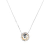 Crystal Glow Round Necklace - Silver Champagne Kiss