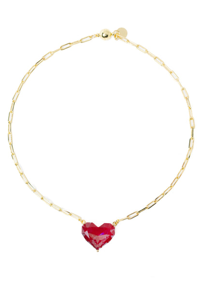 Spring Love Necklace - Gold Red Velvet