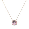 Crystal Glow Square Necklace - Linen Petal