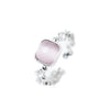 Crystal Promise Ring - Silver Petal