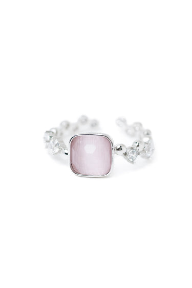 Crystal Promise Ring - Silver Petal