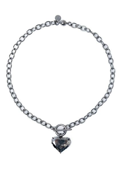 The Love Club Necklace - Gunmetal Smokey