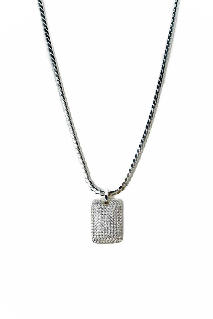 Dominique Necklace - Liquid Metallic Pearl White