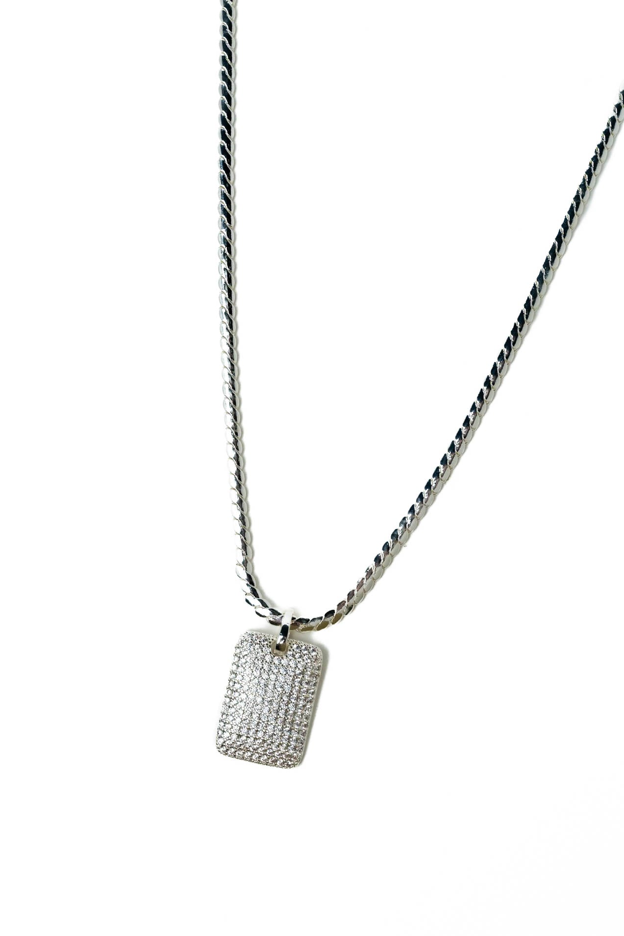 Dominique Necklace - Liquid Metallic Pearl White
