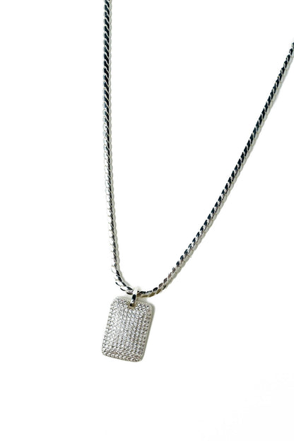 Dominique Necklace - Liquid Metallic Pearl White