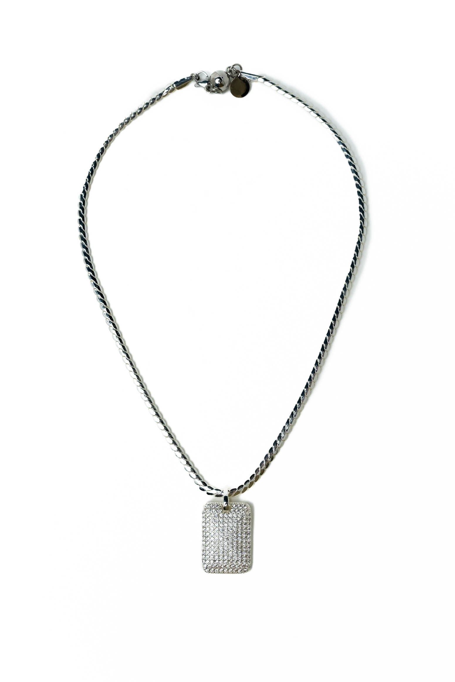 Dominique Necklace - Liquid Metallic Pearl White
