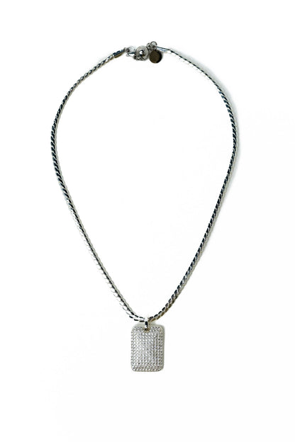 Dominique Necklace - Liquid Metallic Pearl White