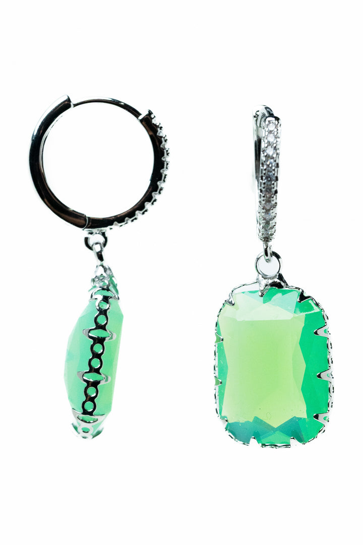 Josephine Earrings - Silver Opal Aqaumarine