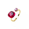 Coffee Break Square Round Ring - Cranberry Pink