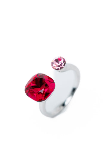 Coffee Break Square Round Ring - Cranberry Pink