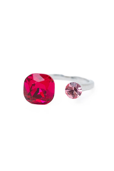 Coffee Break Square Round Ring - Cranberry Pink