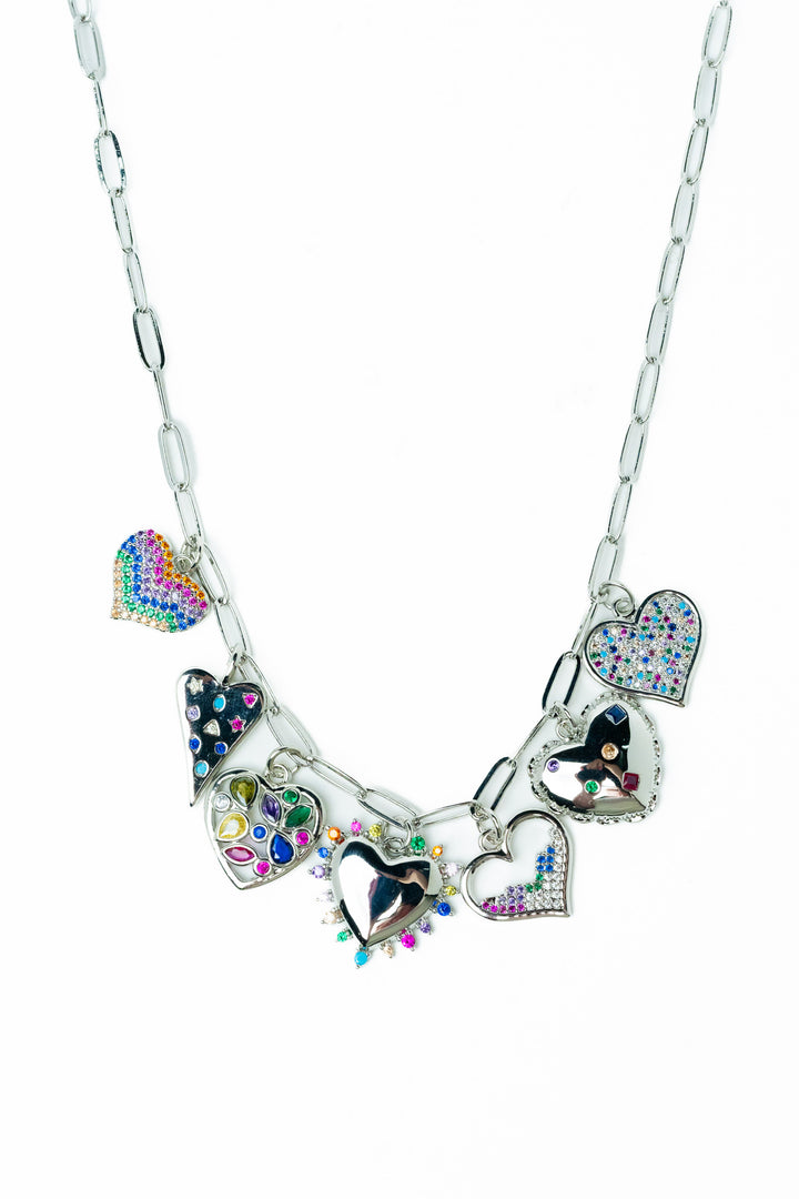 Forever In My Heart Necklace - Silver Multi