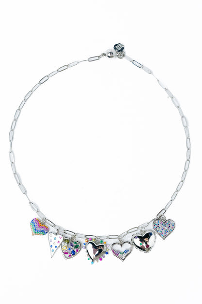 Forever In My Heart Necklace - Silver Multi