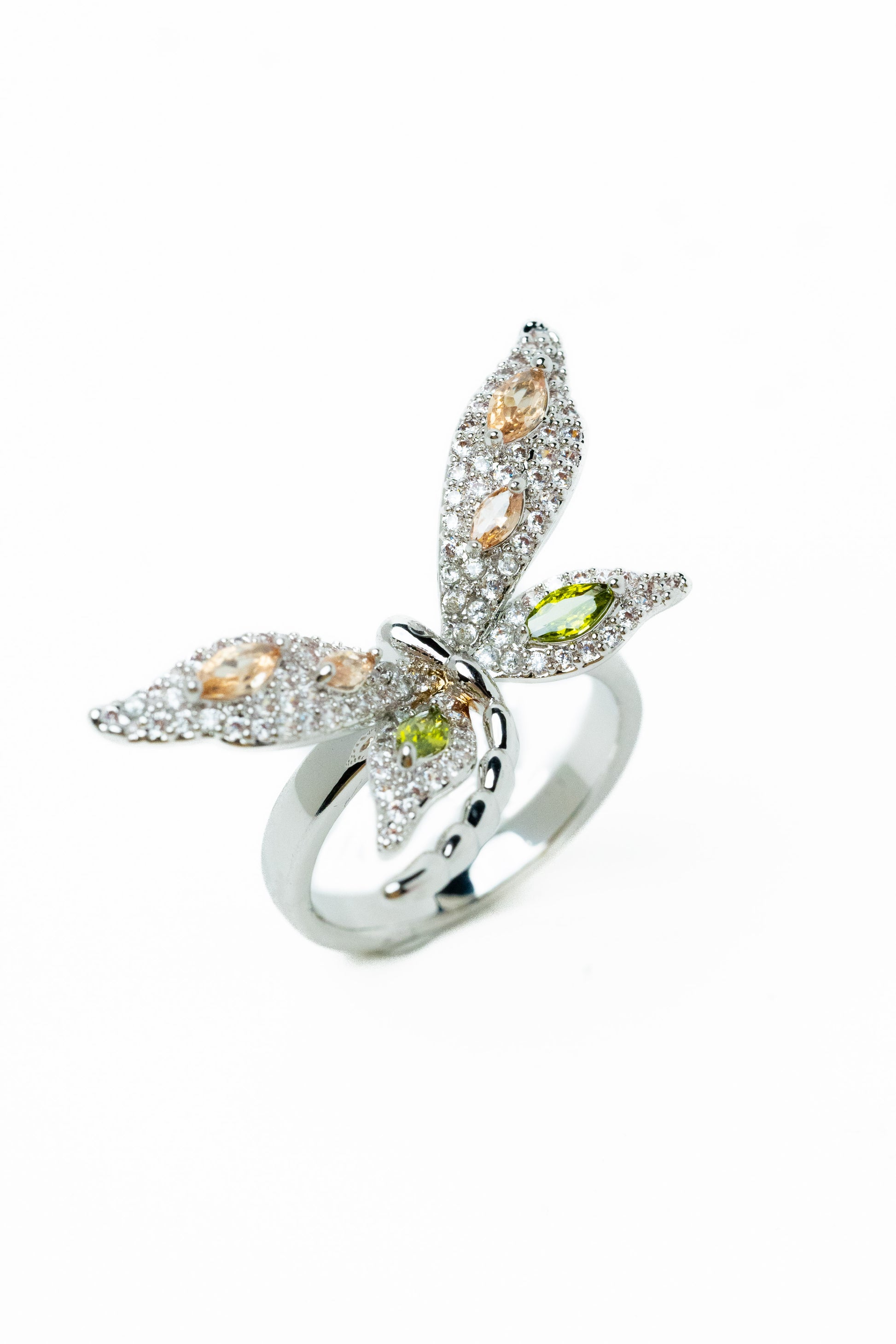 Shiny Butterfly Ring - Silver Mojito