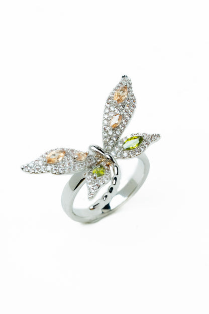 Shiny Butterfly Ring - Silver Mojito
